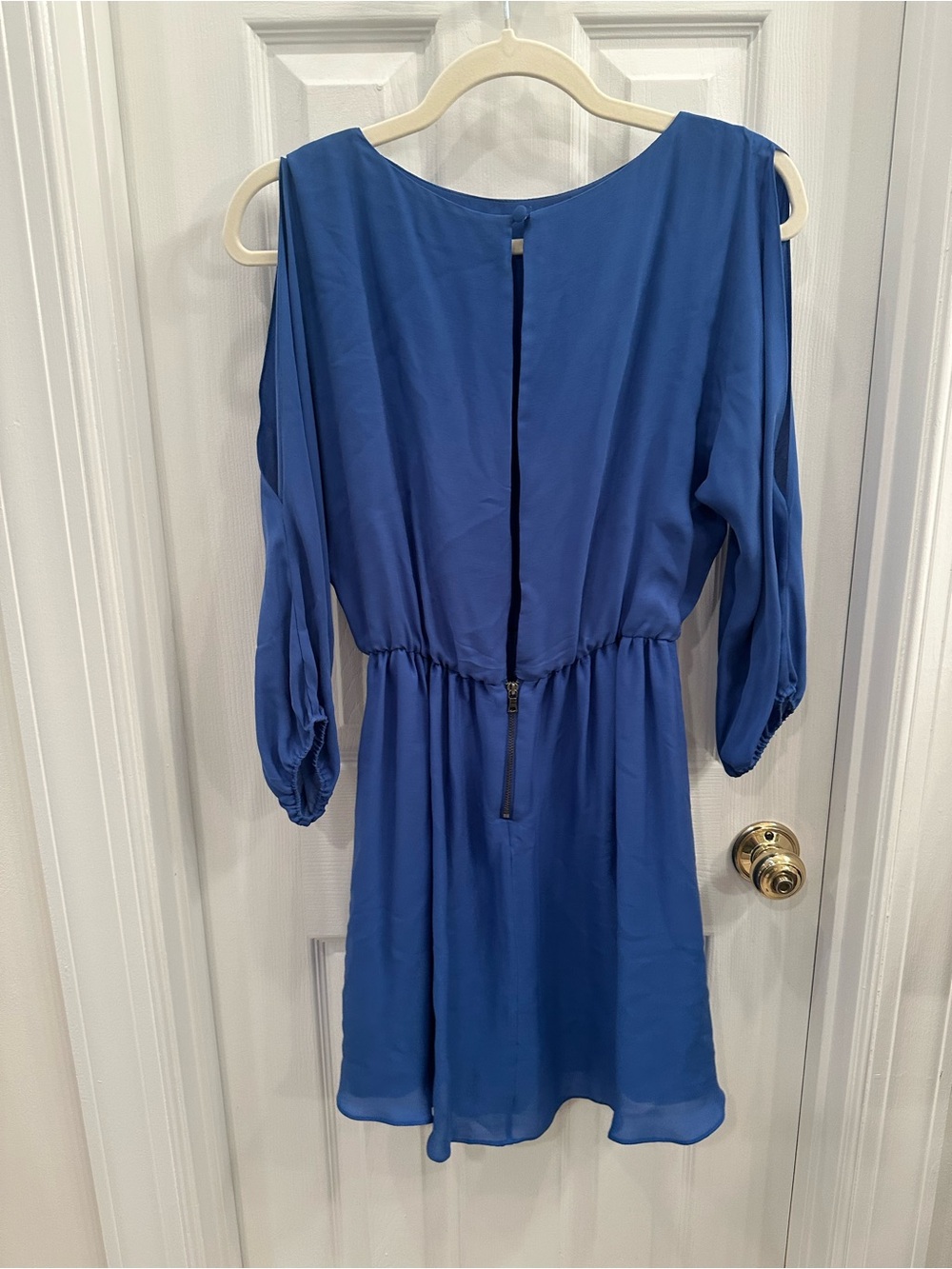 Alice + Olivia Cobalt Blue Cold-Shoulder Mini Dress